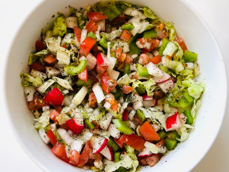 Healthy sprouts salad with lemon dressing